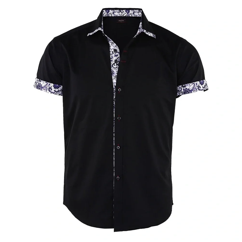 Men’s Black Short Sleeve Button Up Shirt NWT!